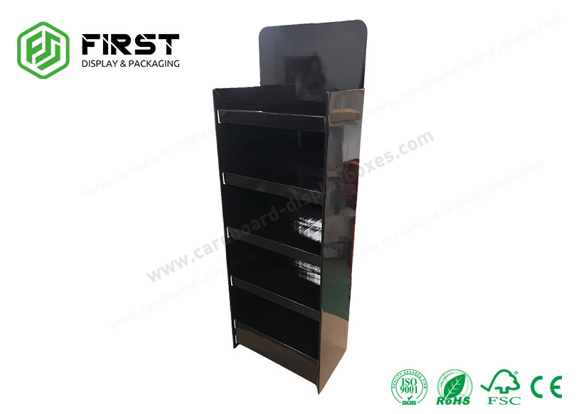 Customized Logo Retail Point Of Sales Cardboard Floor Display Stand POP Paper Display Shelf