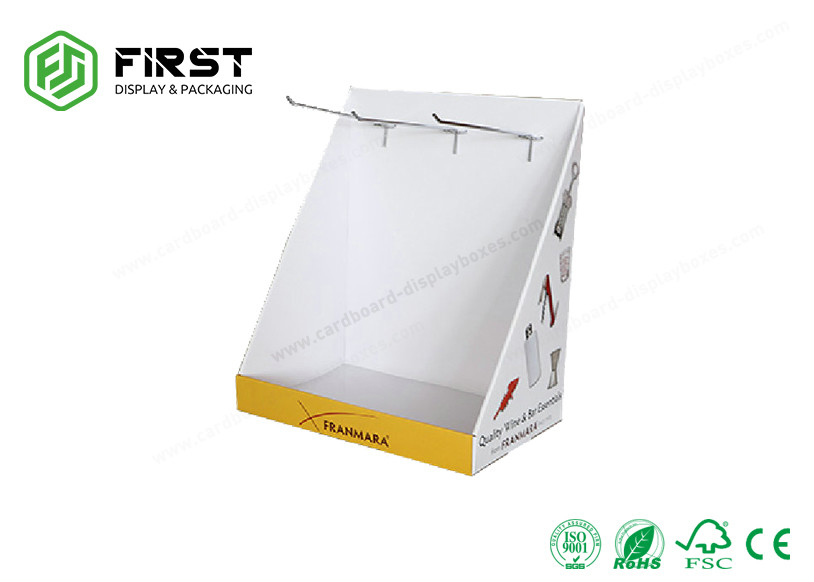 Eco Friendly Customized POS PDQ Cardboard Counter Hook Display Stand For Retail Sales