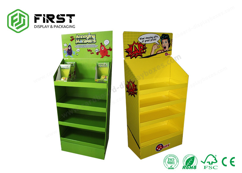 Customized Free Standing POP Foldable Corrugated Floor Display Shelf